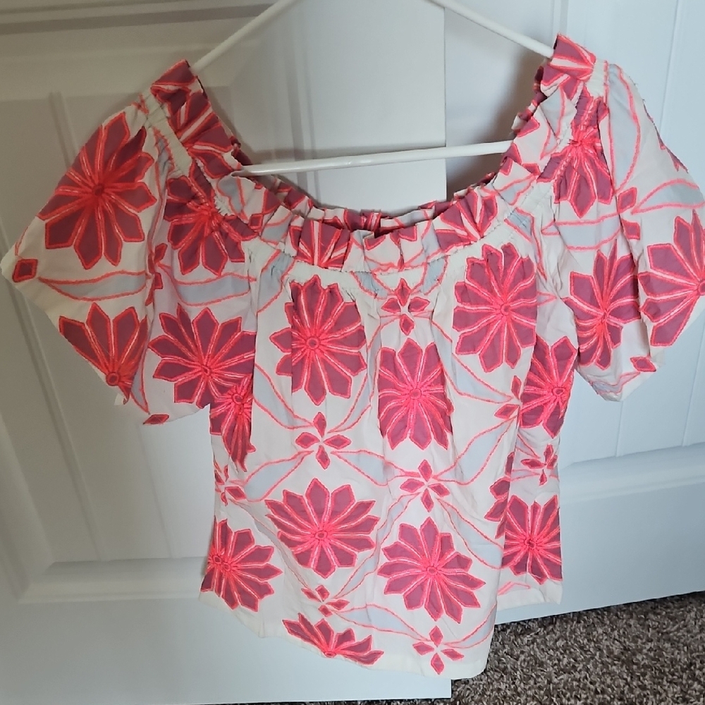 Maeve Pink and White Floral Blouse